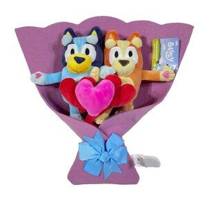 Bluey & Bingo Valentines Day 14" Plush Bouquet Removable Hearts & Figures